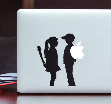 Laptop Aufkleber Mädchen und Junge Bansky - TenStickers