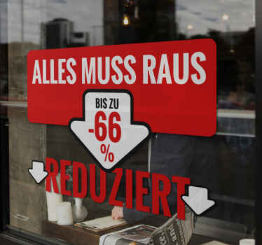 Rabatt Aufkleber alles muss raus - TenStickers