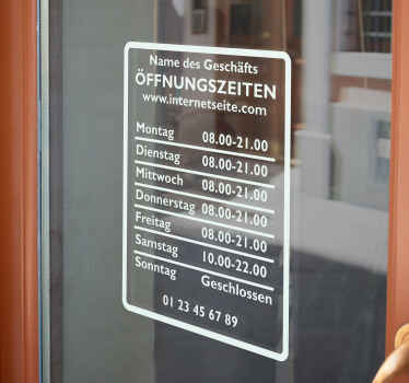 Rabatt Aufkleber Öffnungszeiten schaufenster - TenStickers
