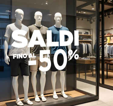 Vetrofanie saldi grande sconto personalizzato - TenStickers