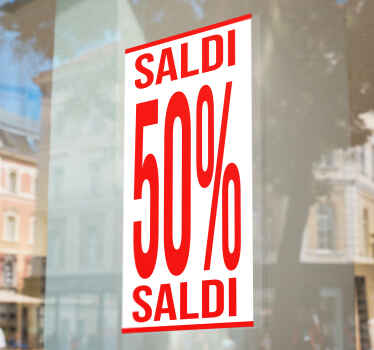 Adesivo saldi sconto formato allungato - TenStickers