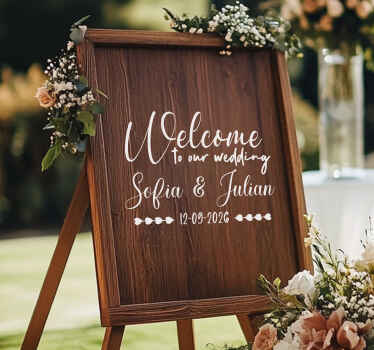 Custom wooden plank wedding sticker - TenStickers