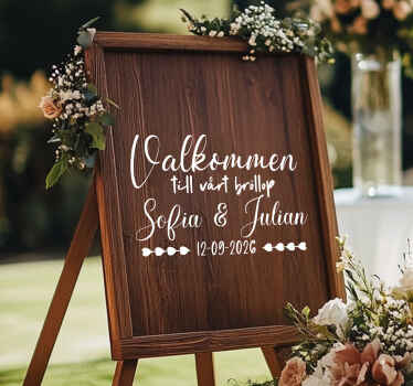 Specialanpassad träplanka bröllop klistermärke - Tenstickers