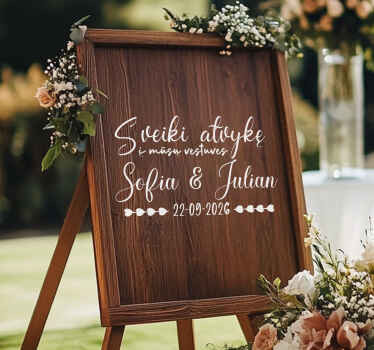 Pagal užsakymą pagaminta medinė lenta vestuviniai lipdukas - „Tenstickers“
