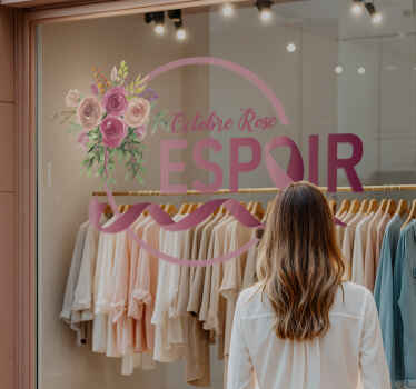 Sticker vitrine octobre s'est levé avec espoir - TenStickers