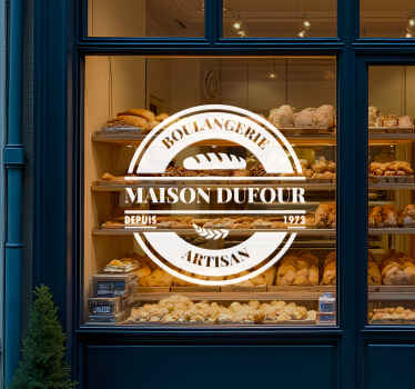 Sticker vitrine entreprise de boulangerie personnalisée - TenStickers