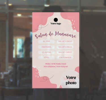 Sticker vitrine services personnalisés de salon de manucure - TenStickers