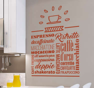 Adesivo cucina cafe italiano - TenStickers