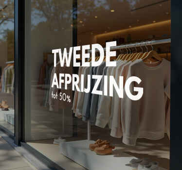 tweede afprijzing gepersonaliseerd korting sticker - TenStickers
