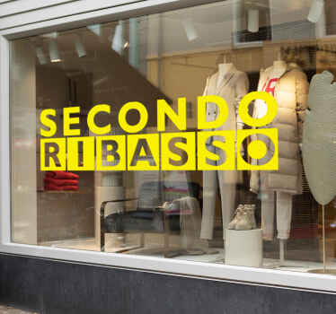 Adesivo saldi secondo ribasso testo - TenStickers