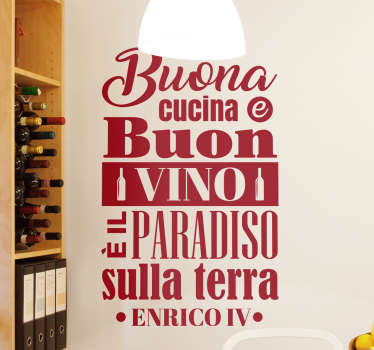 Adesivo cucina e vino monocolore - TenStickers