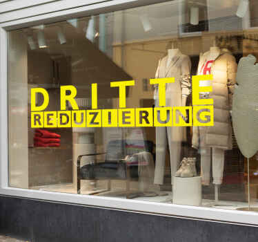Rabatt Aufkleber dritte reduzierung - TenStickers