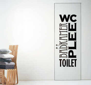 Deur badkamer sticker WC - TenStickers