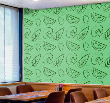 Sticker restaurant d'entreprise motif ingrédients pizza - TenStickers