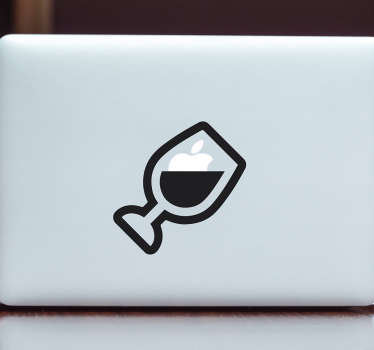 Wine Glass Graphic laptop sticker - TenStickers