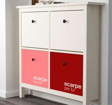 Adesivi scarpiera lui e lei - TenStickers