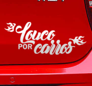 Vinil Autocolante Louco por Carros - TenStickers