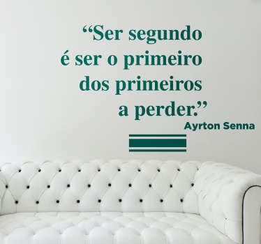 Vinil Ayrto senna ser segundo? Renove a decoração da sua casa com este vinil autocolante de qualidade por um preço económico.