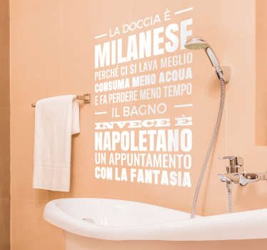 Adesivo bagno la doccia è milanese - TenStickers