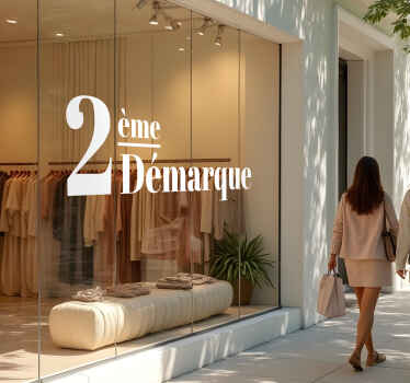 Sticker soldes 2ème démarque vitrine - TenStickers