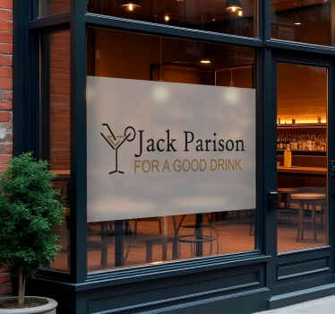 Vinilo escaparate tira adhesiva translúcida con logotipo - TenVinilo