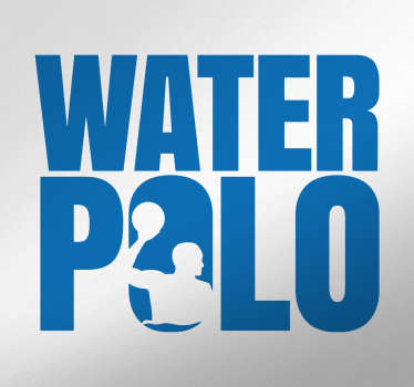 墙贴纸，上面有一个水球运动员的图像，文字为“水球”。