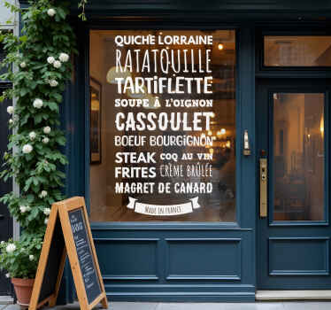 Sticker vitrine menu de restaurant personnalisé - TenStickers