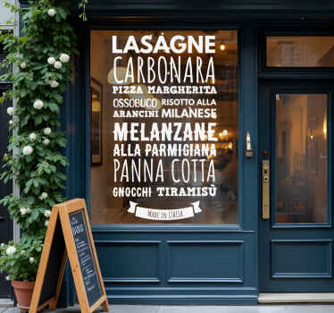Adesivo per vetrine menu ristorante personalizzato - TenStickers