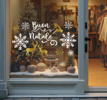 Adesivo per vetrine scenario di cervi dorati - TenStickers