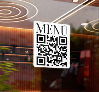 Adesivo per vetrine menu personalizzato qr - TenStickers