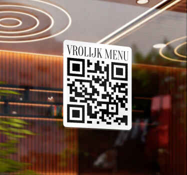 Gepersonaliseerd menu qr etalage sticker - TenStickers