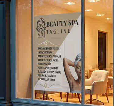 Vinilo escaparate translúcido servicios salón de belleza - TenVinilo