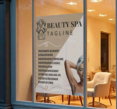 Sticker vitrine services de salons de beauté translucides - TenStickers