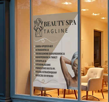Naklejka na witrynę usługi półprzezroczystego salonu piękności - TenStickers