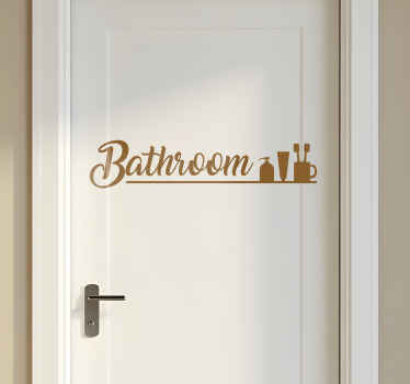 Bathroom script bathroom wall sticker - TenStickers