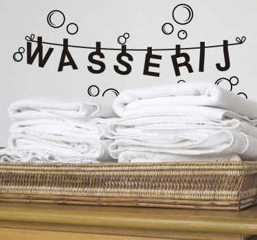 Wastekst badkamer sticker - TenStickers