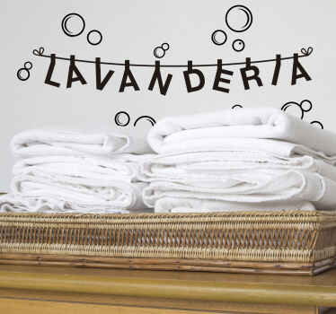 Adesivo bagno testo di lavanderia - TenStickers