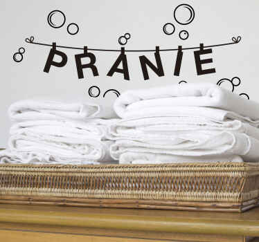 Naklejka do łazienki tekst o praniu - TenStickers