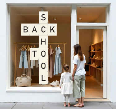 back to school crosswords wall sticker - TenStickers