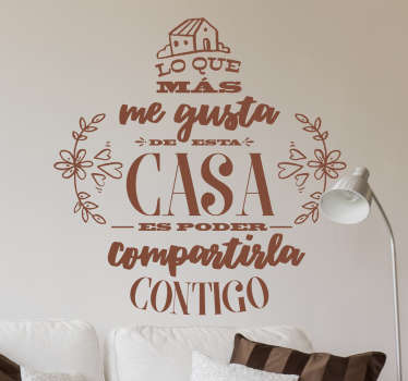 Vinilo para salón compartir la casa - TenVinilo