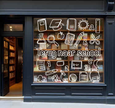 Spullen voor het nieuwe schooljaar feestdagen sticker - TenStickers