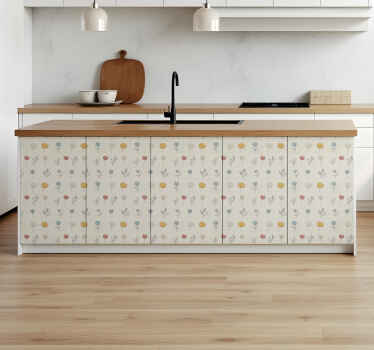 Set of flower design kitchen wall sticker - TenStickers