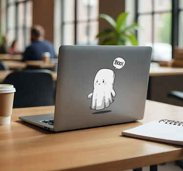 Pessimistic ghost Laptop sticker - TenStickers