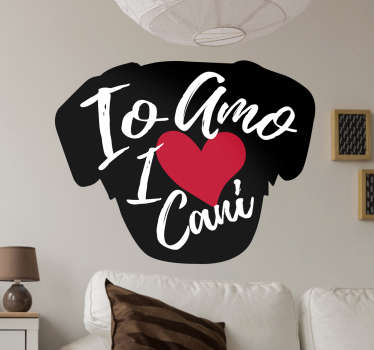 Sticker amo i cani - TenStickers