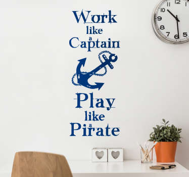 Pirat tekst wallsticker - TenStickers