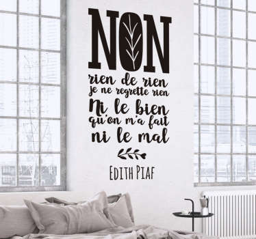 Sticker paroles musique Edith Piaf - TenStickers