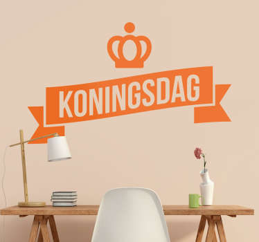 Muursticker koningsdag oranje - TenStickers