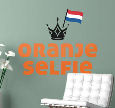 Muursticker Oranje Selfie - TenStickers