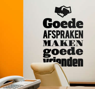 Muursticker goede afspraken - TenStickers