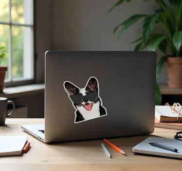Sunglasses fun dog Laptop sticker - TenStickers